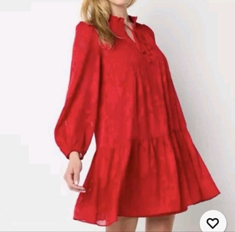 Chic Red Long Sleeve Dress